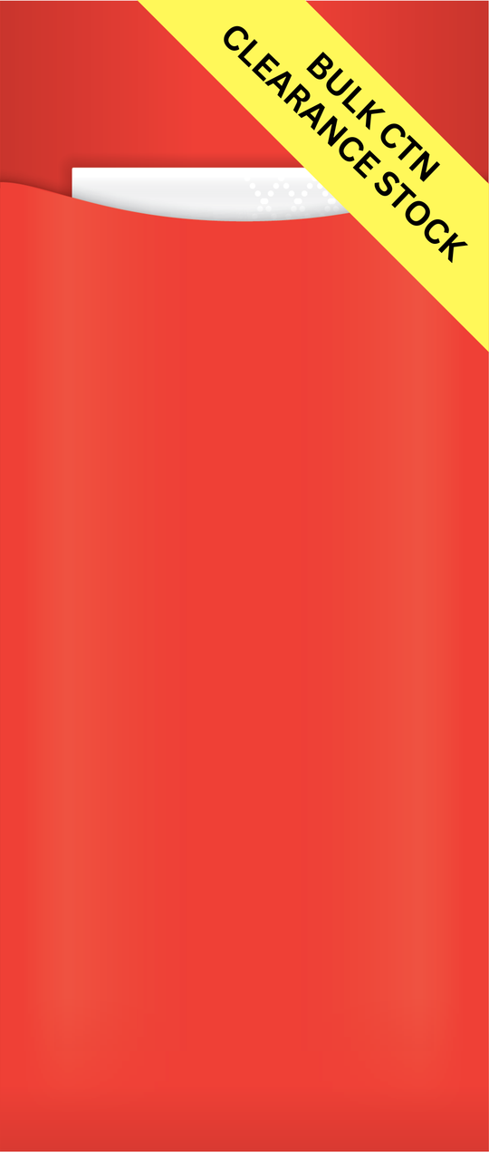 red orange cutlery pouch with bulk ctn clearance  stock label