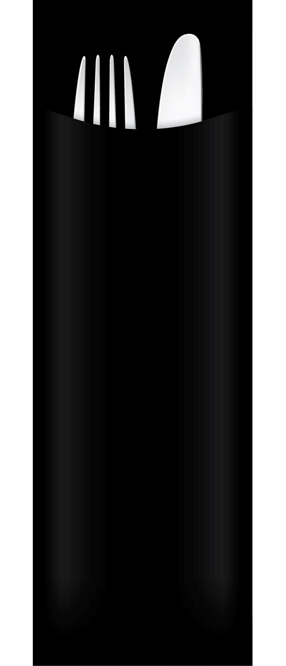 Yiassoo Black Paper Cutlery Pouch Only 65 x 200mm