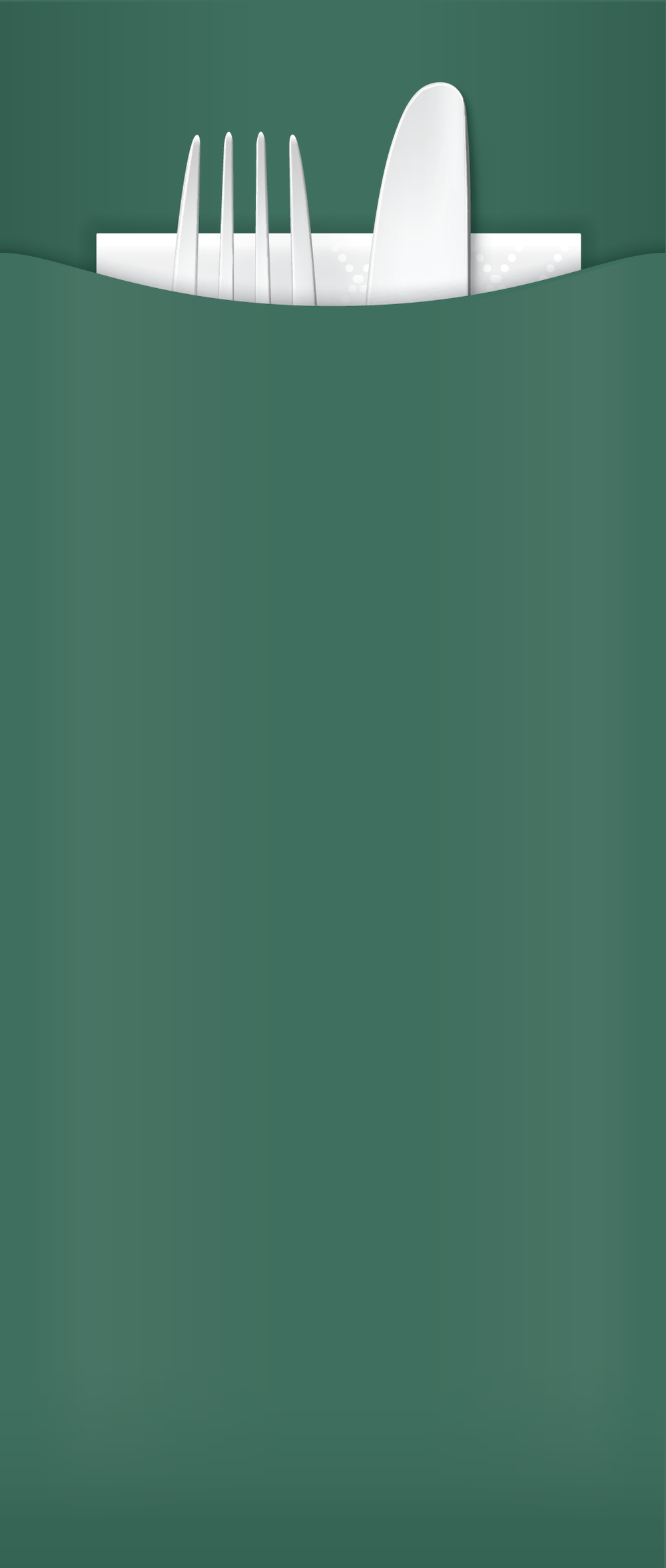 brunswick green cutlery pouch with napkin and cutlery