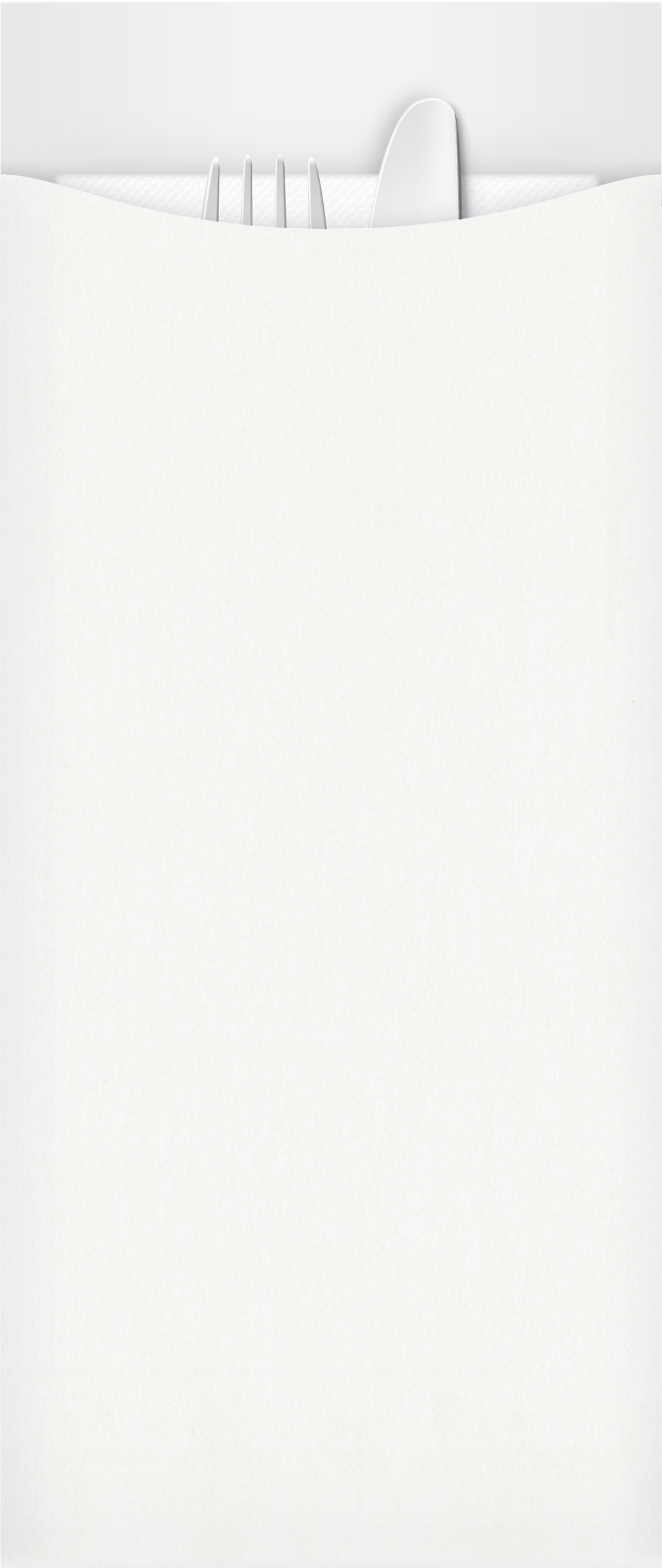 white deluxe cutlery pouch with cutlery