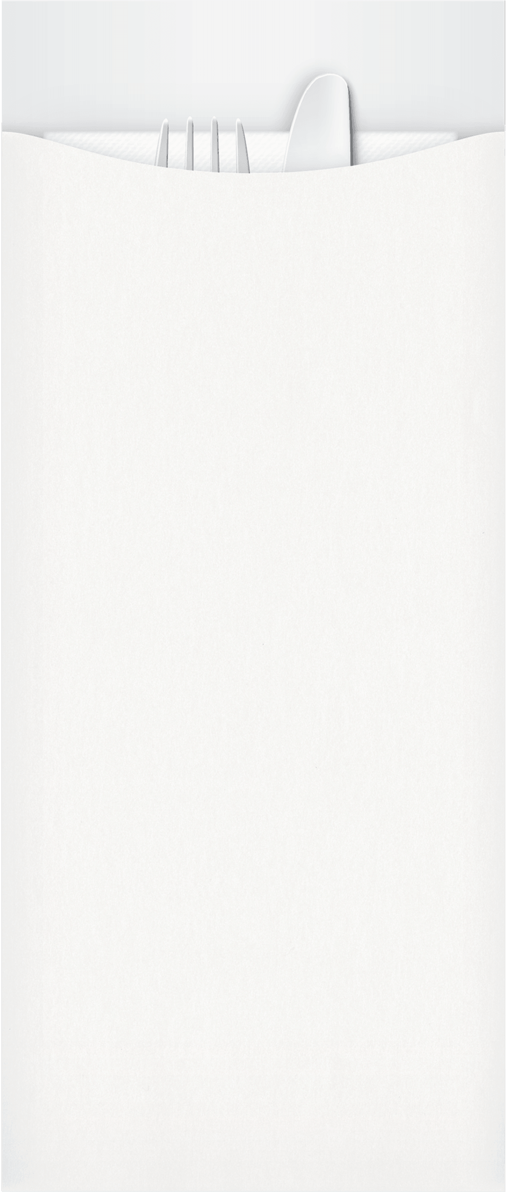 yiassoo deluxe premium paper cutlery pouch with a white napkin and cutlery 