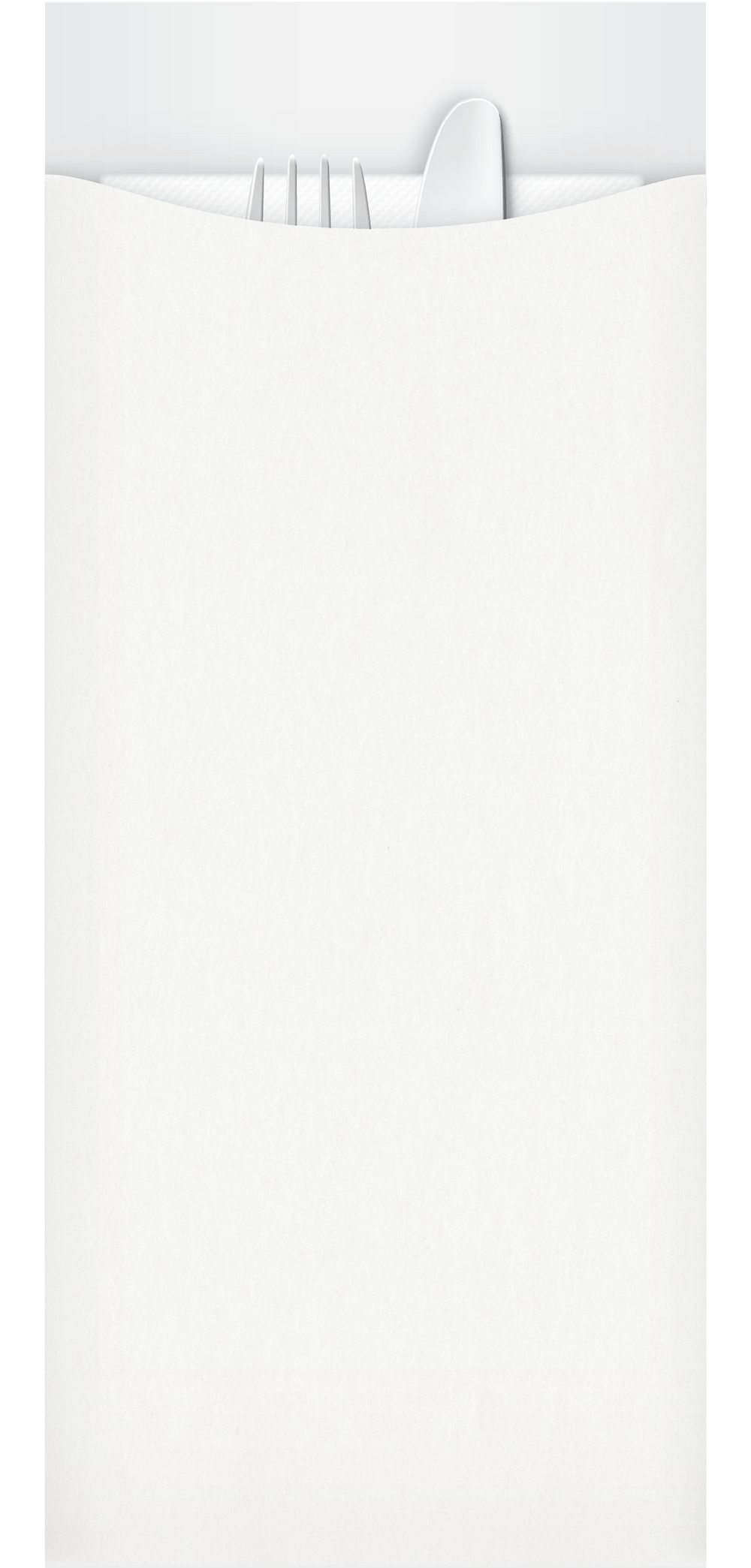 Yiassoo Deluxe Premium White Paper Cutlery Pouch 97 x 230mm with 3ply Embossed White Napkin