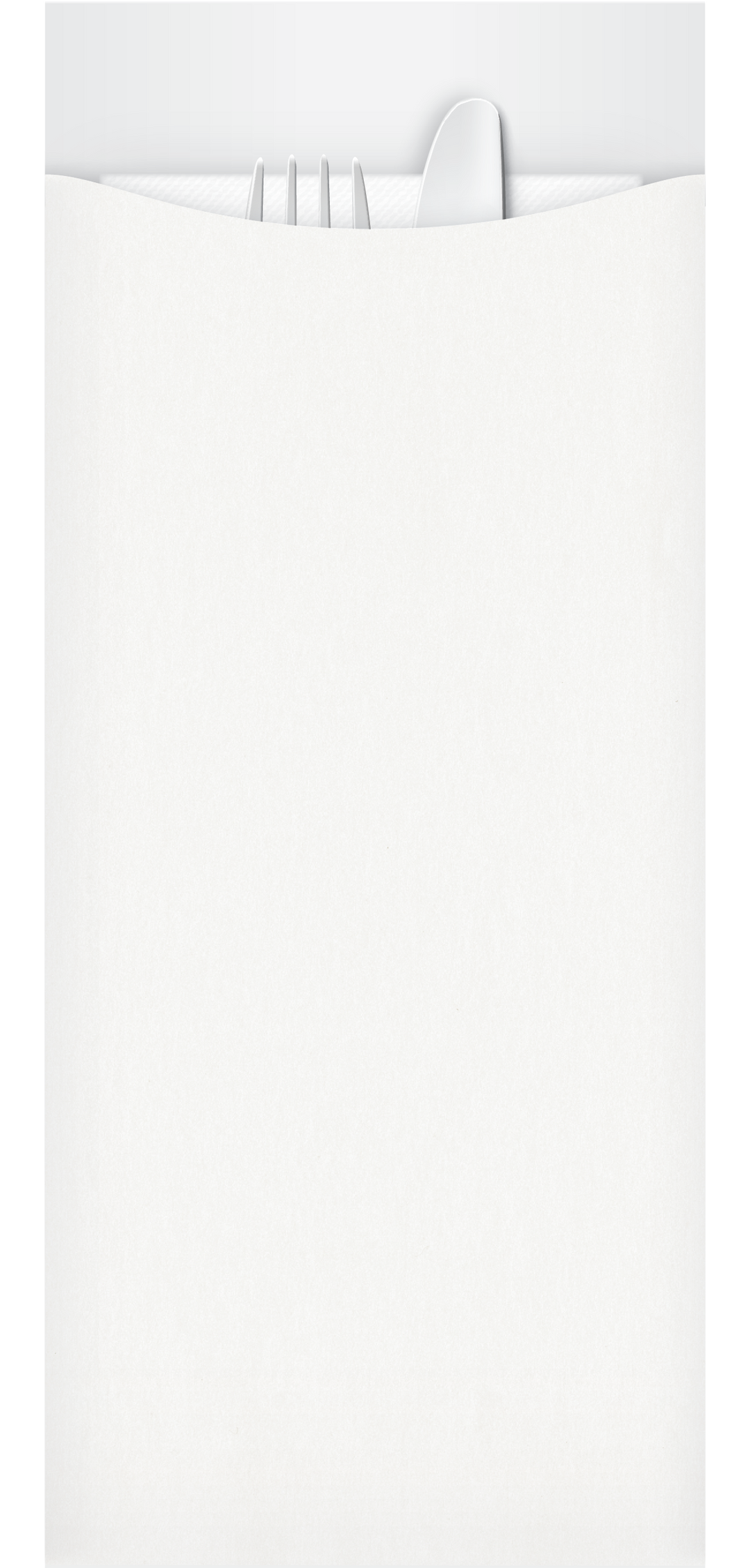 Yiassoo Deluxe Premium White Paper Cutlery Pouch 97 x 230mm with 3ply Embossed White Napkin