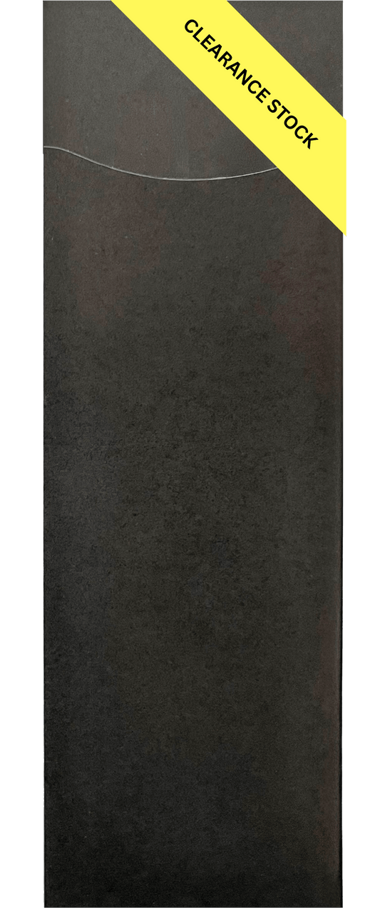 Smokey black paper cutlery pouch no napkin with clearance stock label