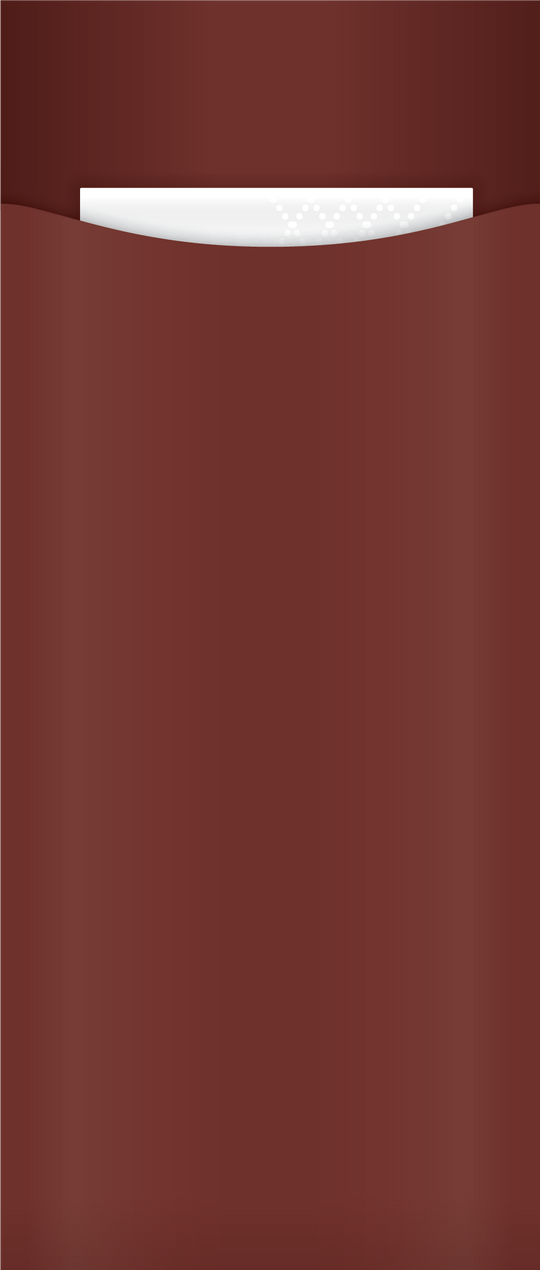 "Introductory Special" Yiassoo Bordeaux Paper Cutlery Pouch 85 x 200mm with 3ply White Napkin