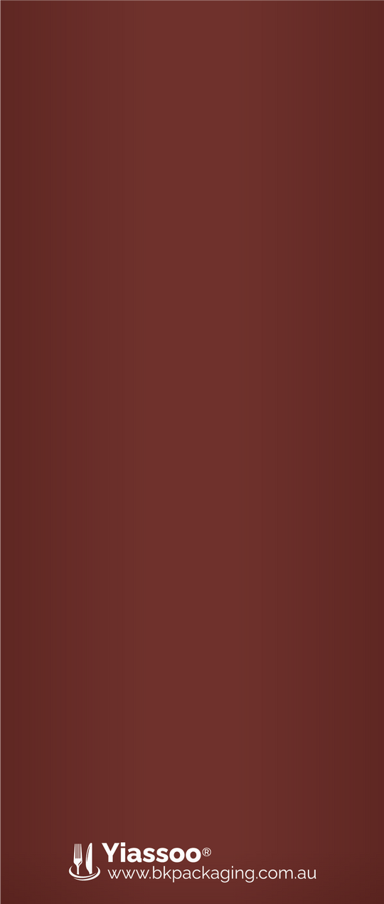 "Introductory Special" Yiassoo Bordeaux Paper Cutlery Pouch 85 x 200mm with 3ply White Napkin