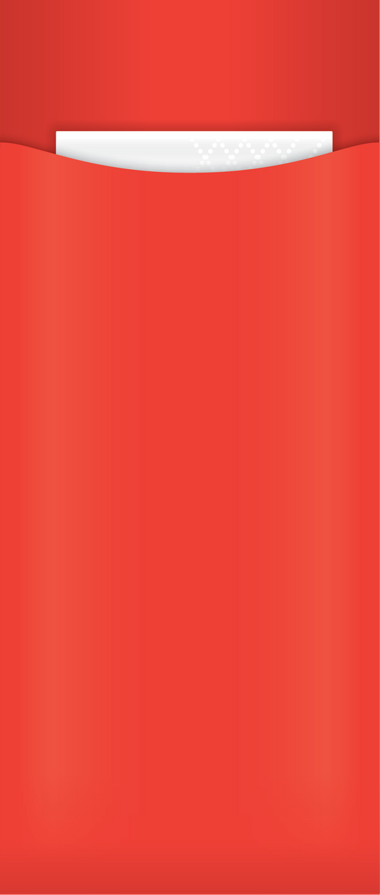 orange cutlery pouch with napkin, no cutlery