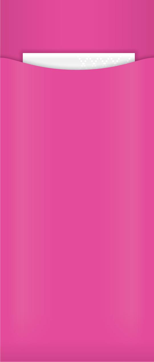 Pink Cutlery Pouch with white napkin