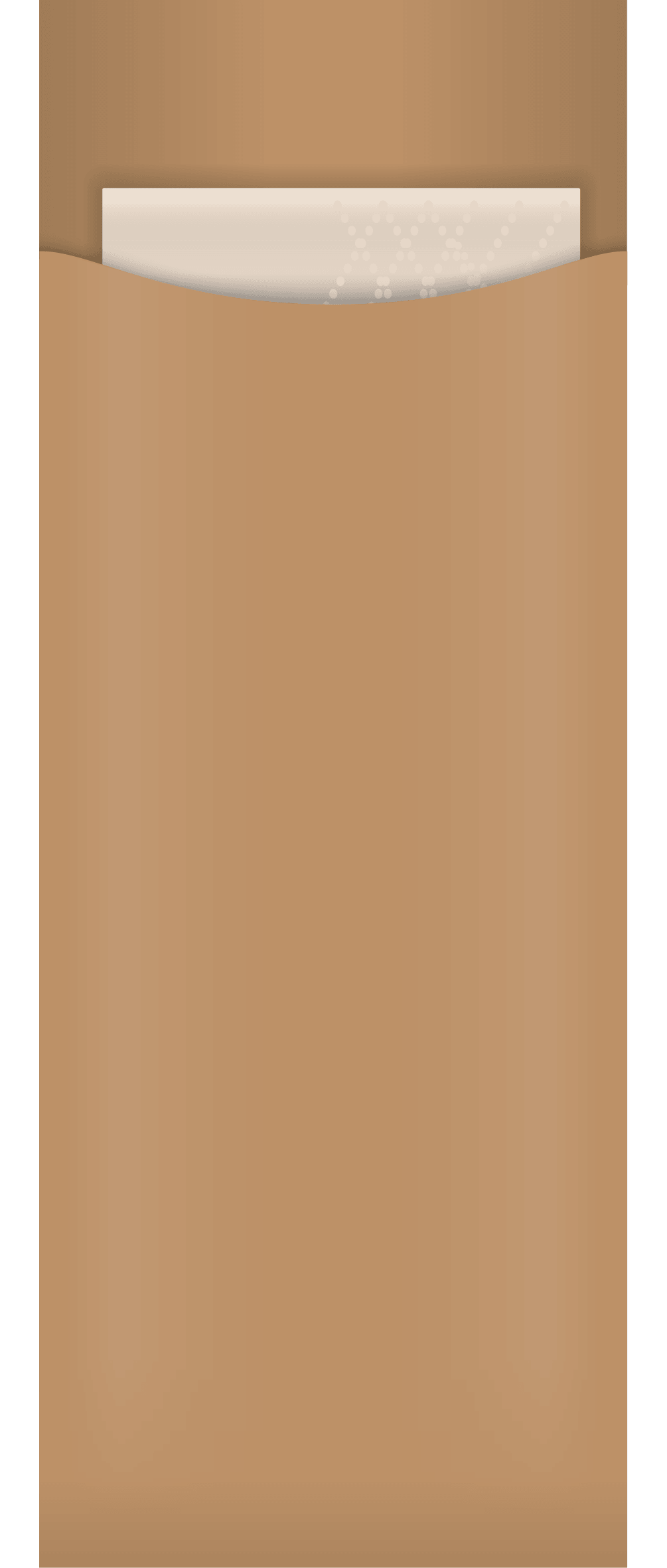 kraft paper cutlery pouch with a white napkin
