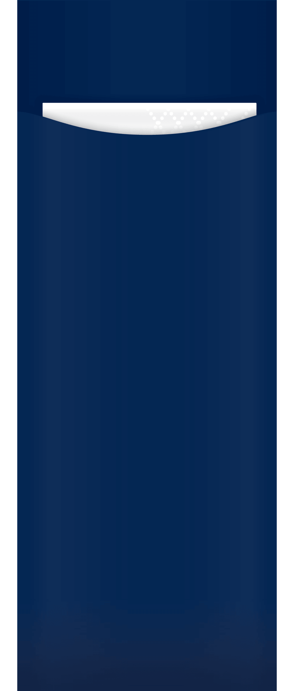 Navy paper cutlery pouch with white napkin