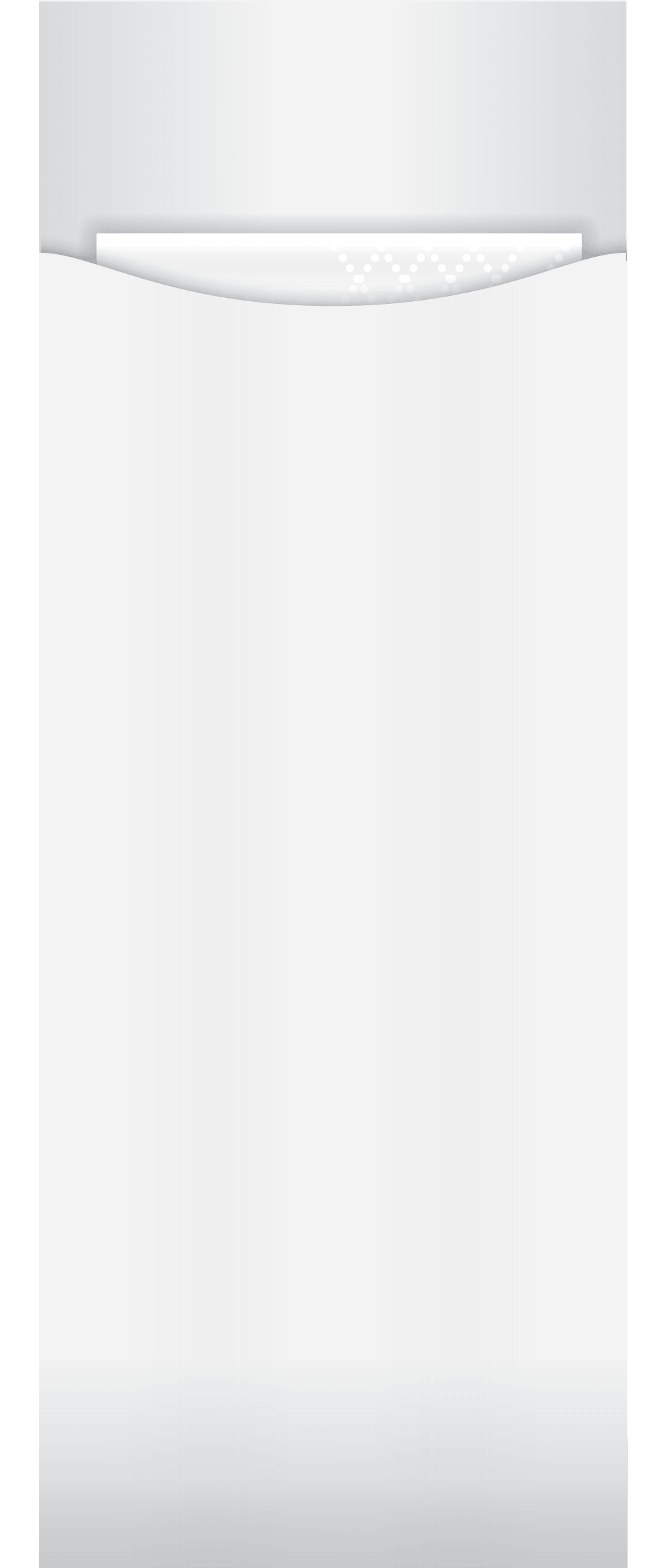 white paper cutlery pouch with white napkin