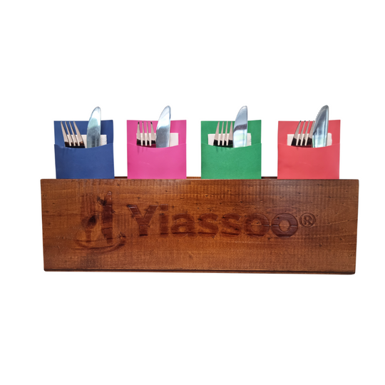 Wooden Presentation Box with Colour Cutlery Pouches