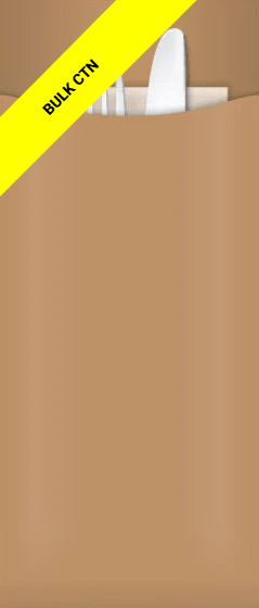 Yiassoo Kraft Paper Cutlery Pouch 85 x 200mm with 3ply Kraft Napkin