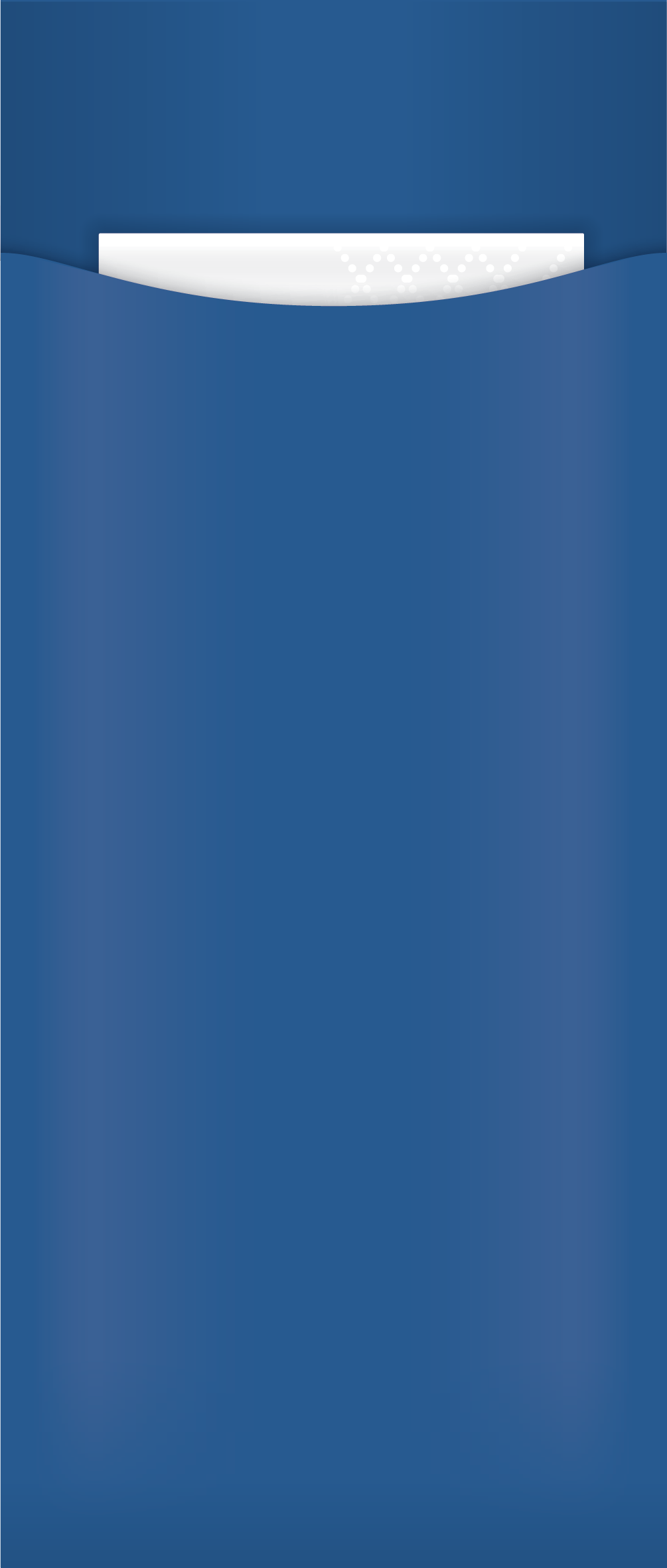 blue cutlery pouch with napkin, no cutlery