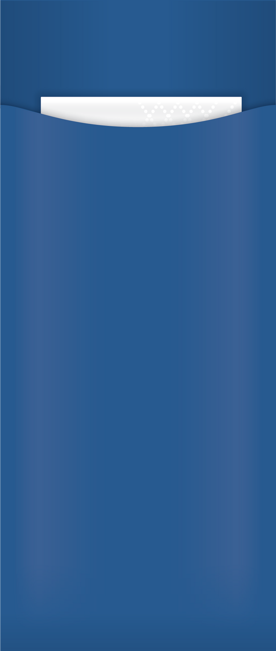blue cutlery pouch with napkin, no cutlery