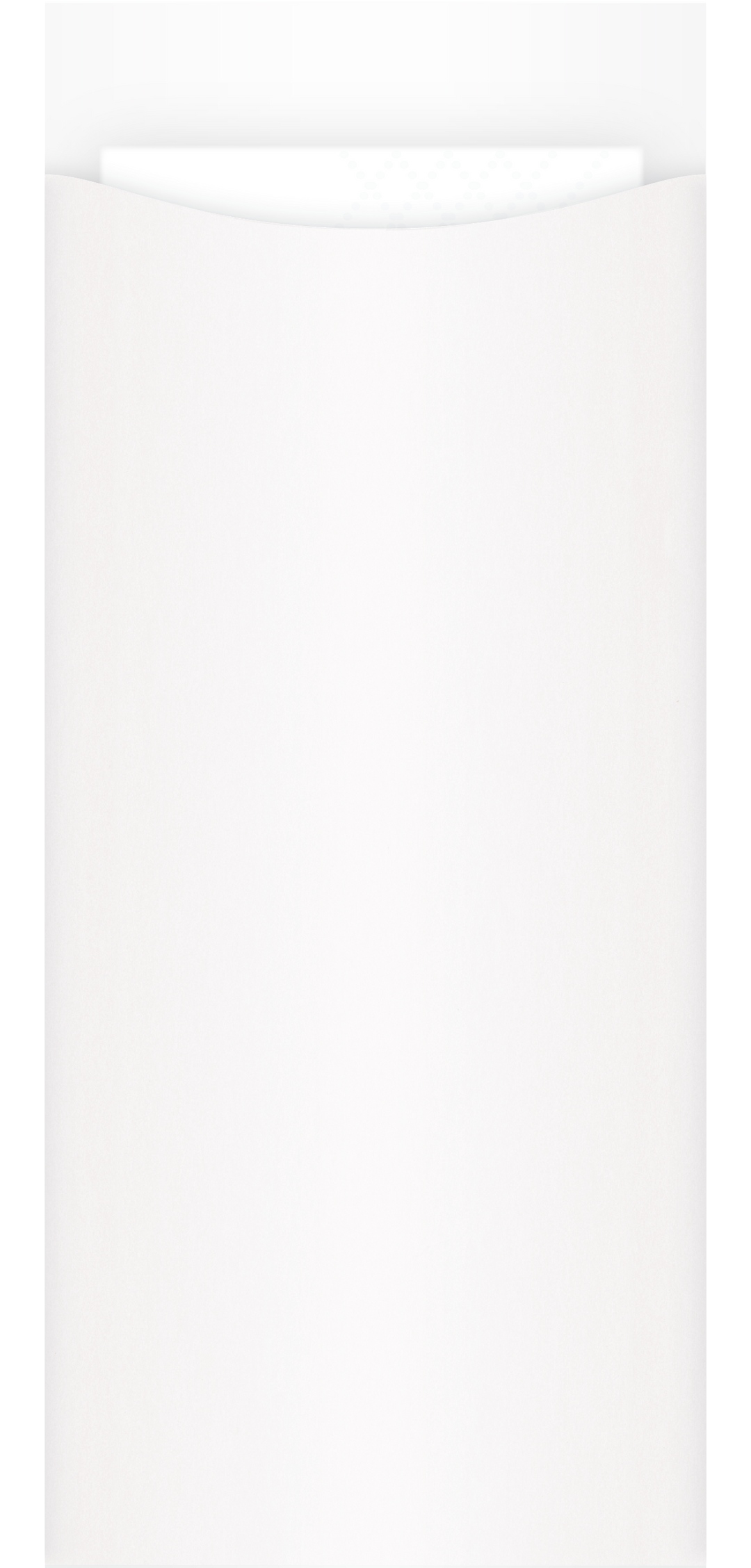 Yiassoo Deluxe Premium White Paper Cutlery Pouch 97 x 230mm with 3ply Embossed White Napkin