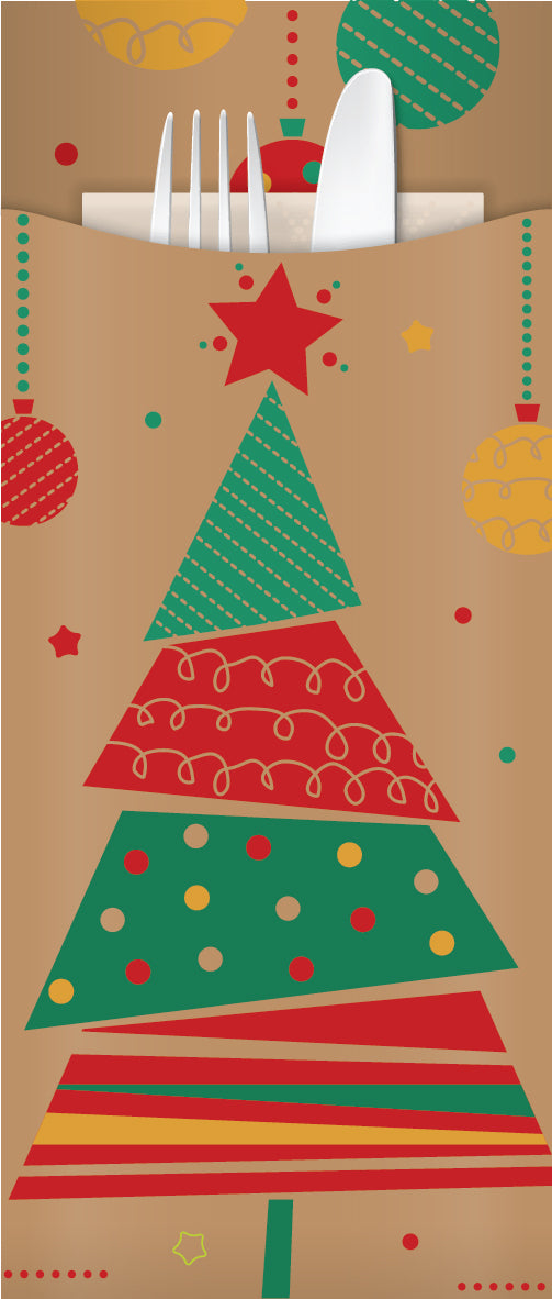 Kraft Christmas Pouch 85 x 200mm