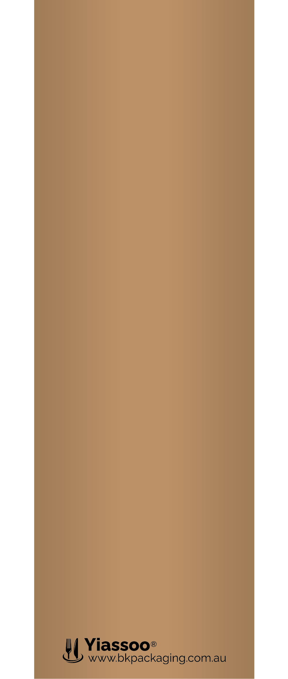 back of kraft paper cutlery with Yiassoo logo 