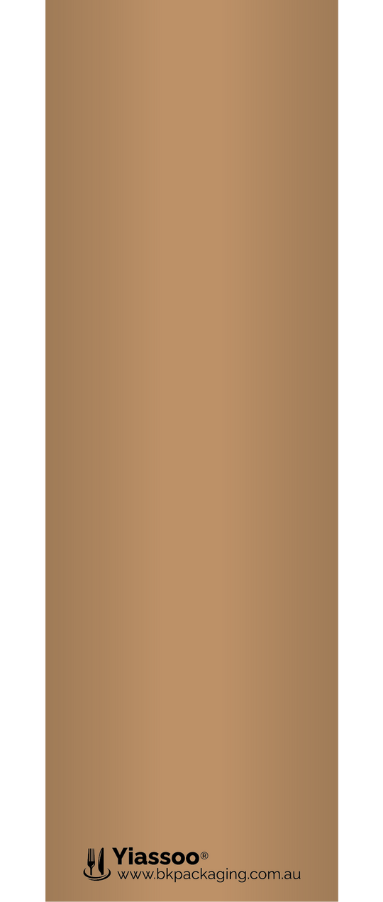 back of kraft paper cutlery with Yiassoo logo 