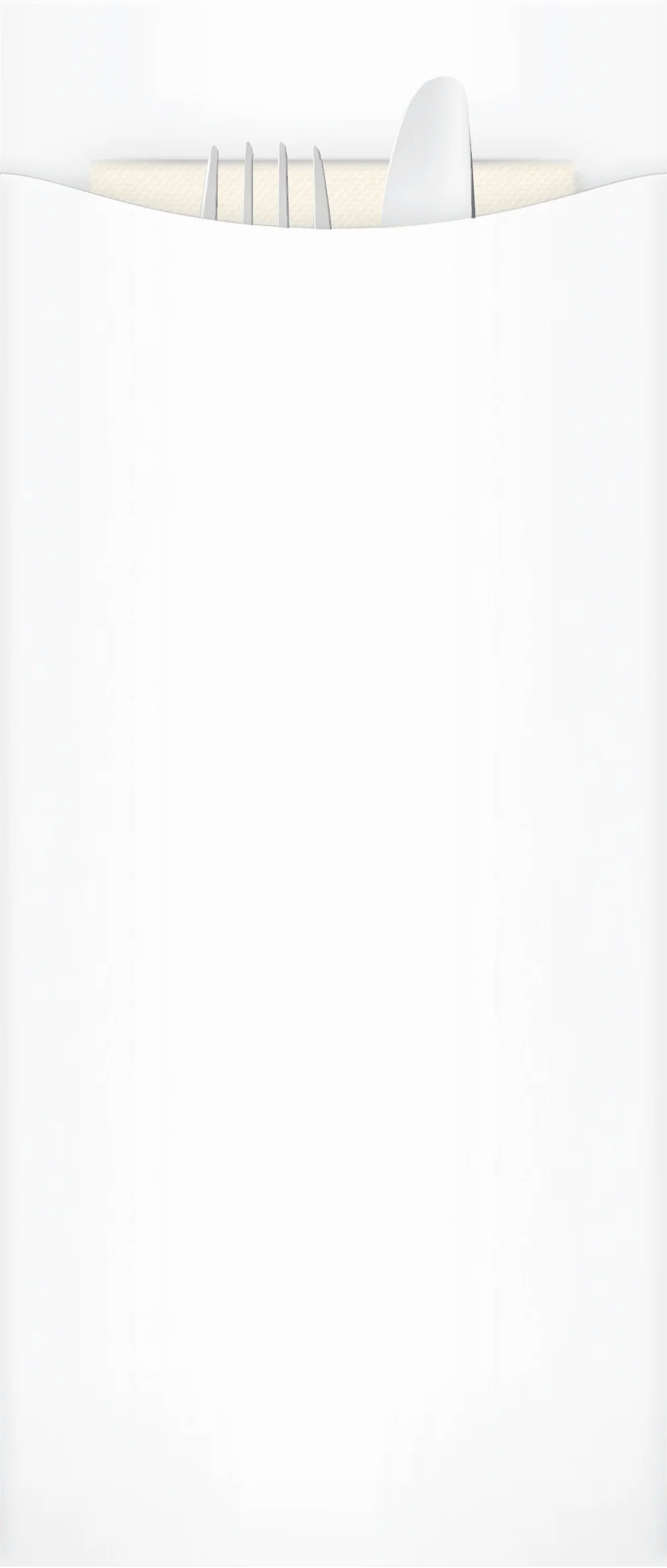 Yiassoo Luxury White Premium Paper Cutlery Pouch 110 x 230mm with White Airlaid Napkin