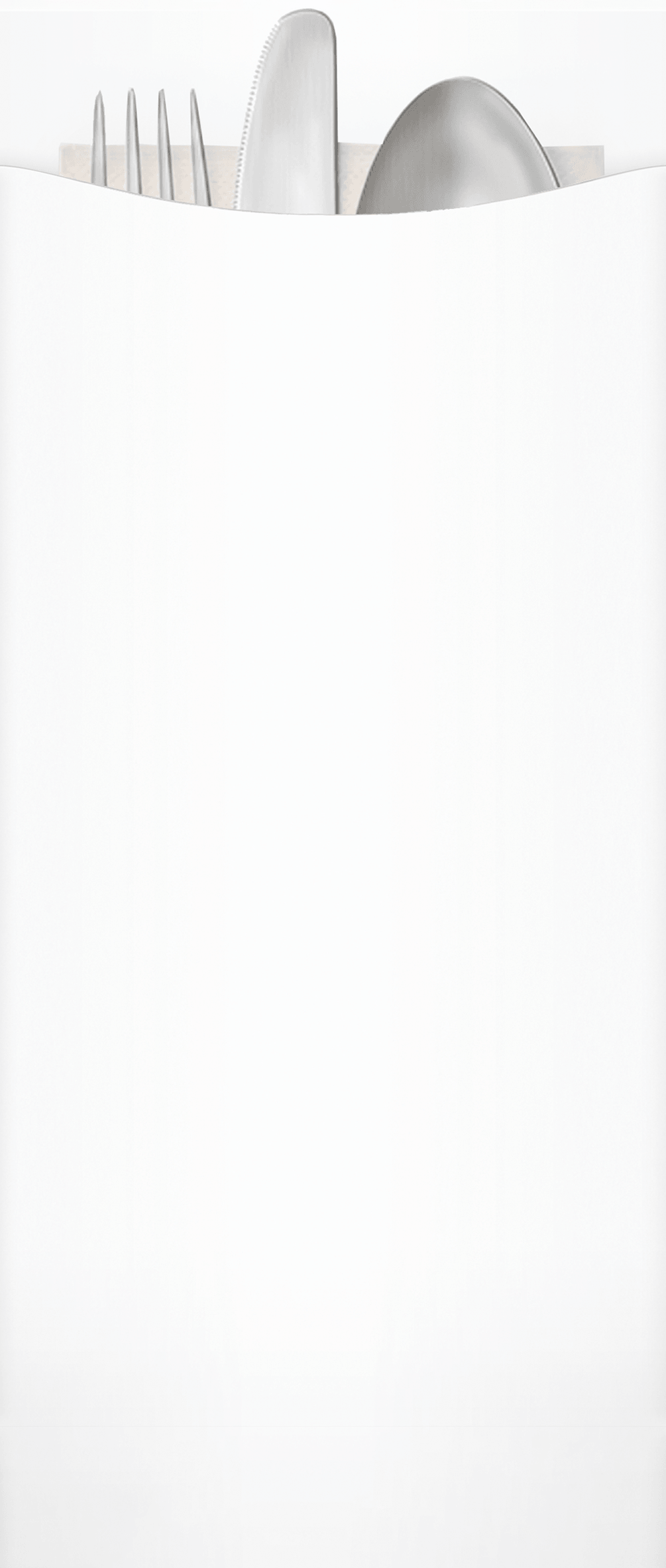 premium white paper cutlery pouch with white airlaid napkin and cutlery 