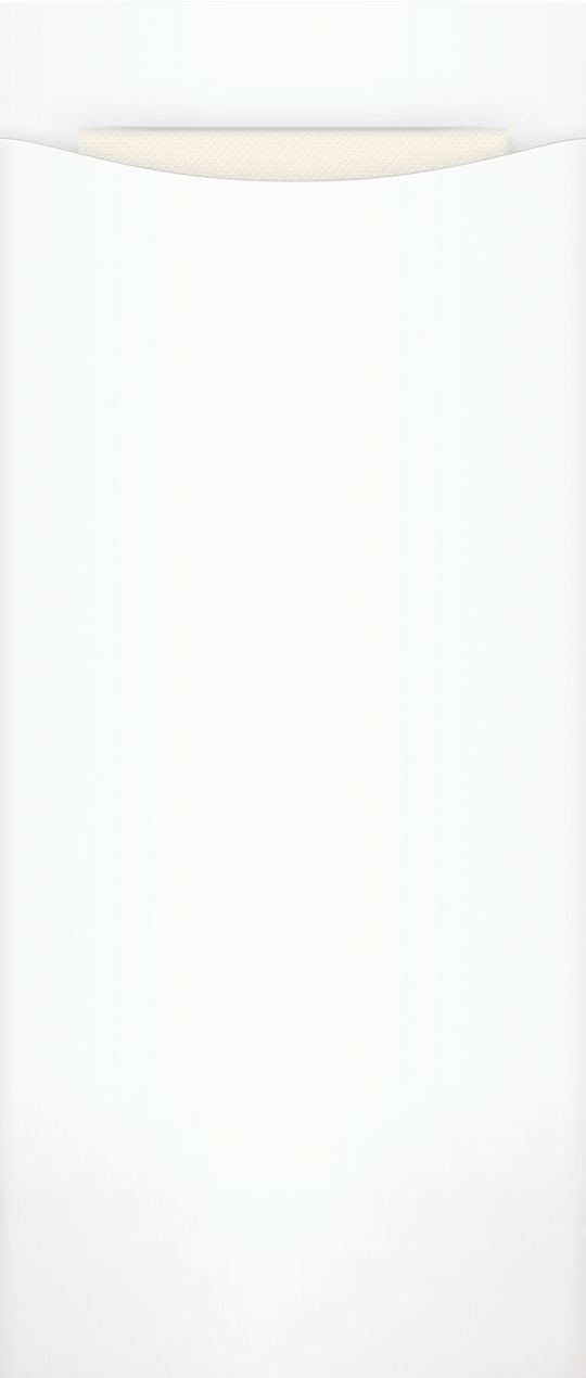 Yiassoo Luxury White Premium Paper Cutlery Pouch 110 x 230mm with White Airlaid Napkin