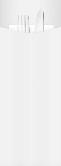 Yiassoo Slim White Cutlery Pouch 75 x 200mm