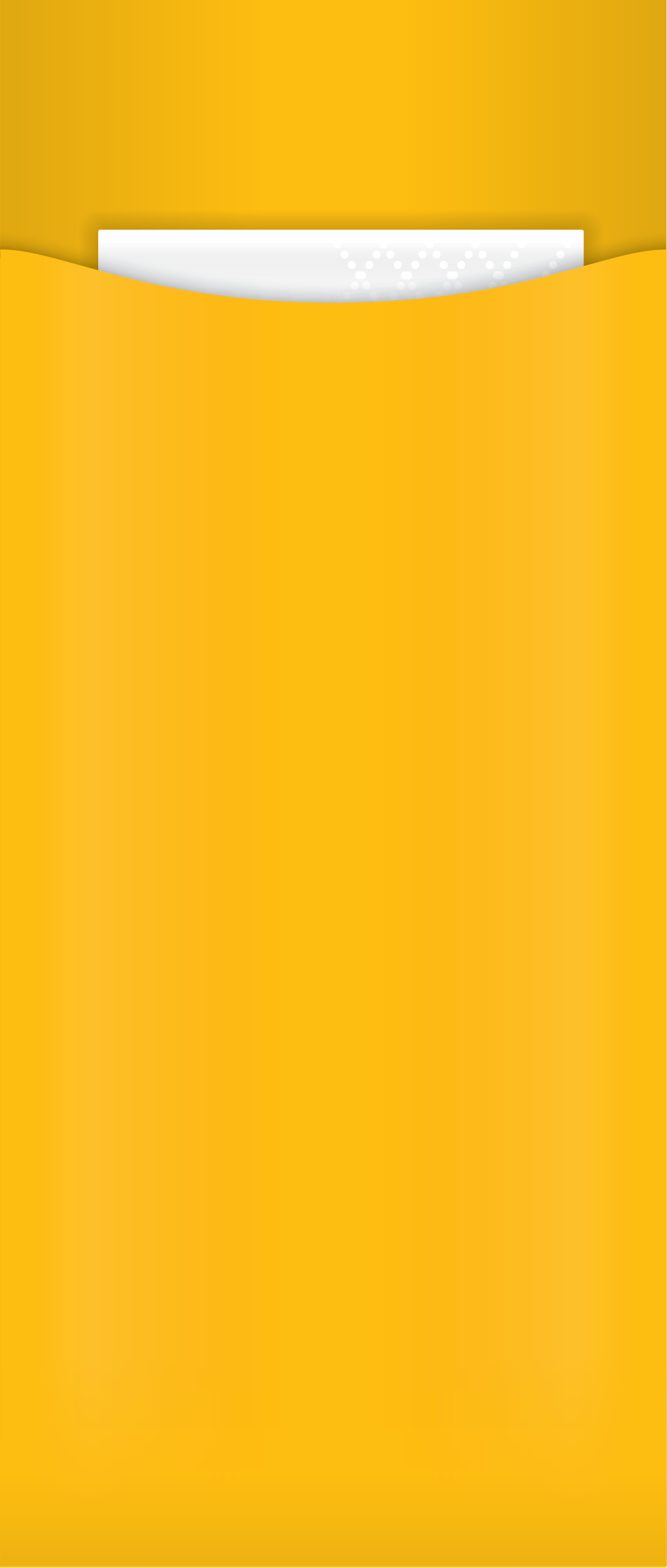 YELLOW CUTLERY POUCH WITH NAPKIN, NO CUTLERY