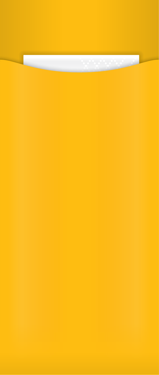 YELLOW CUTLERY POUCH WITH NAPKIN, NO CUTLERY